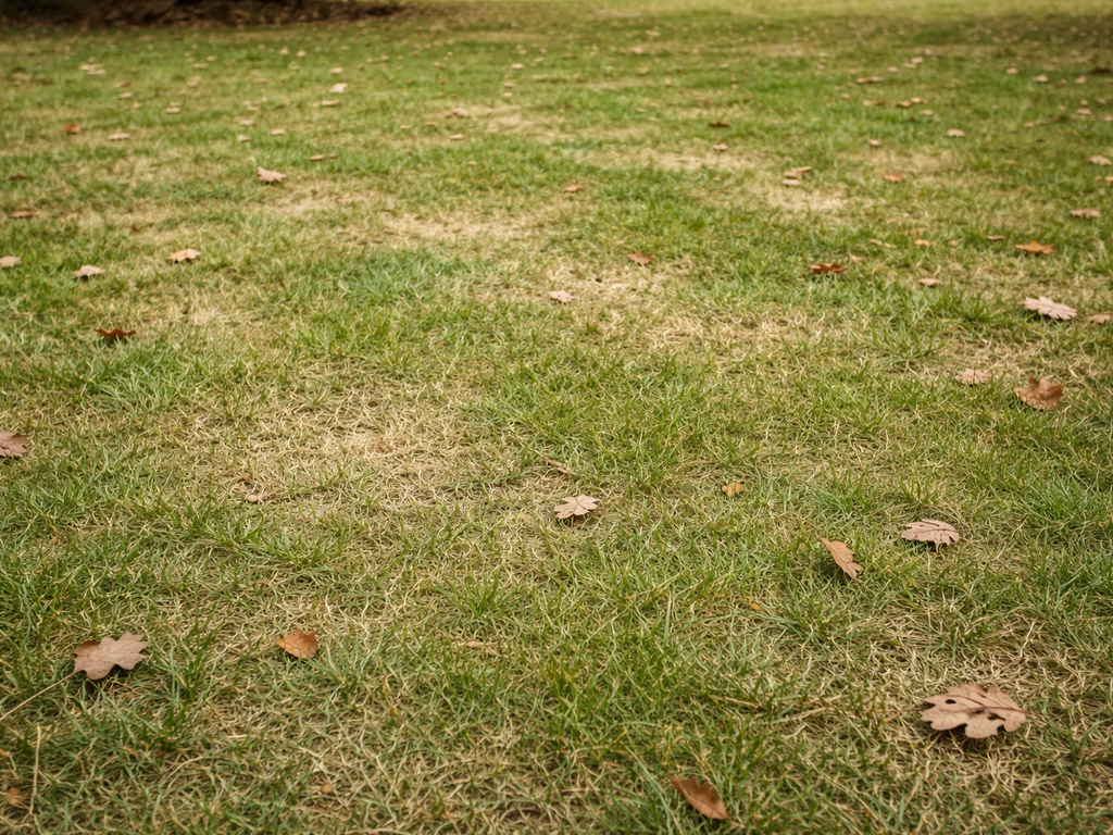 Voilà les feuilles sans sève qui tombent sur le gazon